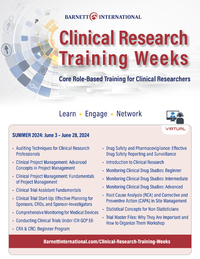 Clinical Research Training Weeks Brochure